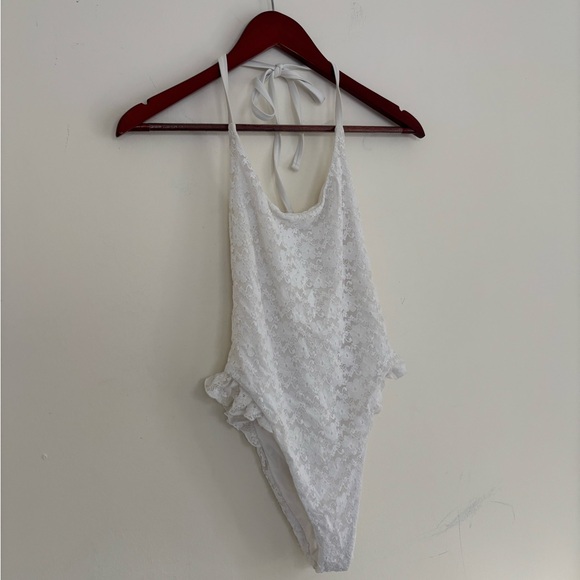 Free People Baben white lace one piece swimsuit - medium - Picture 3 of 5
